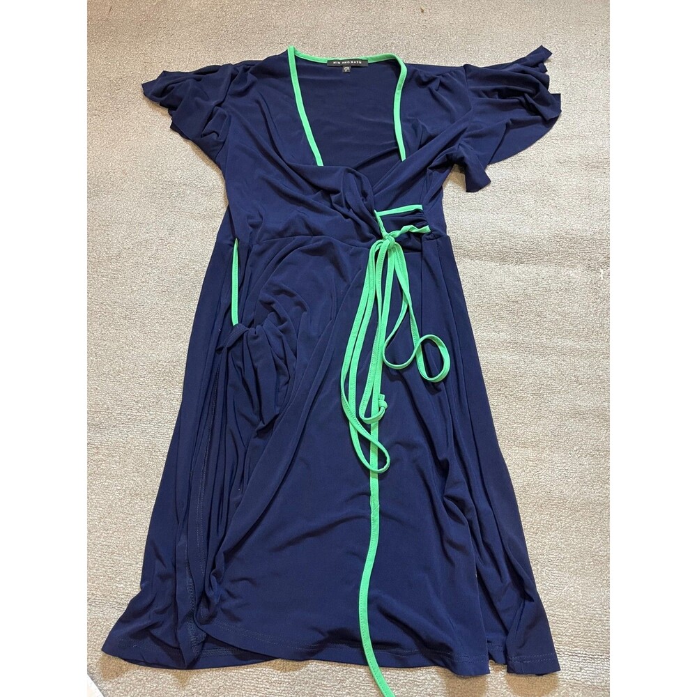 NIK AND NASH Dress Womens Small S Blue Short Sleeve